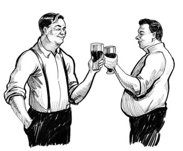 A Sketch Of Two Men By Columns