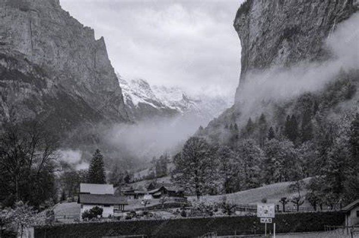 Black and White Photos Lauterbrunnen Switzerland