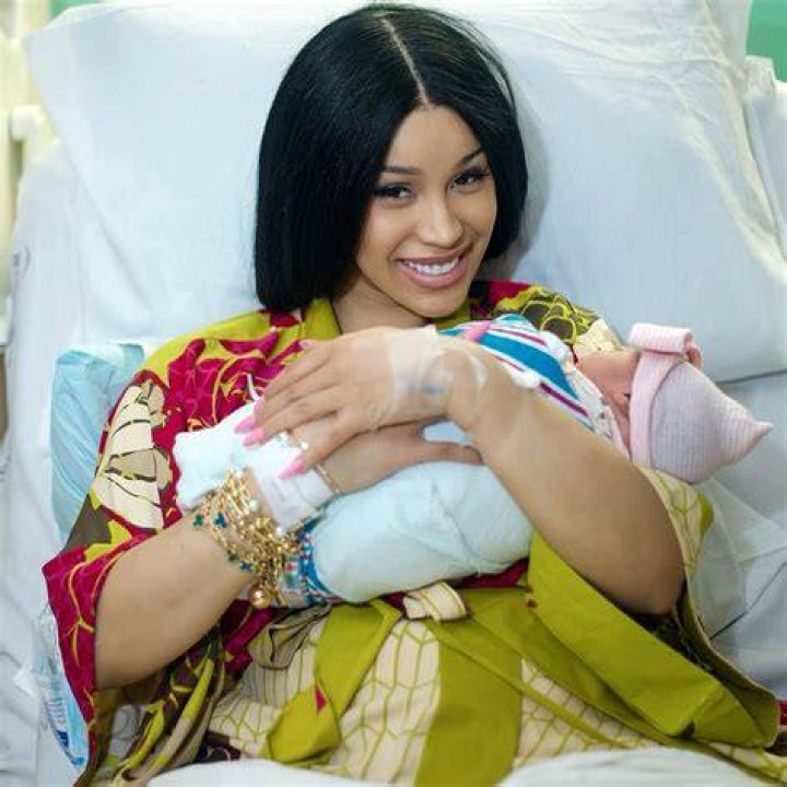 Cardi B holding her daughter Kulture on Instagram Stories