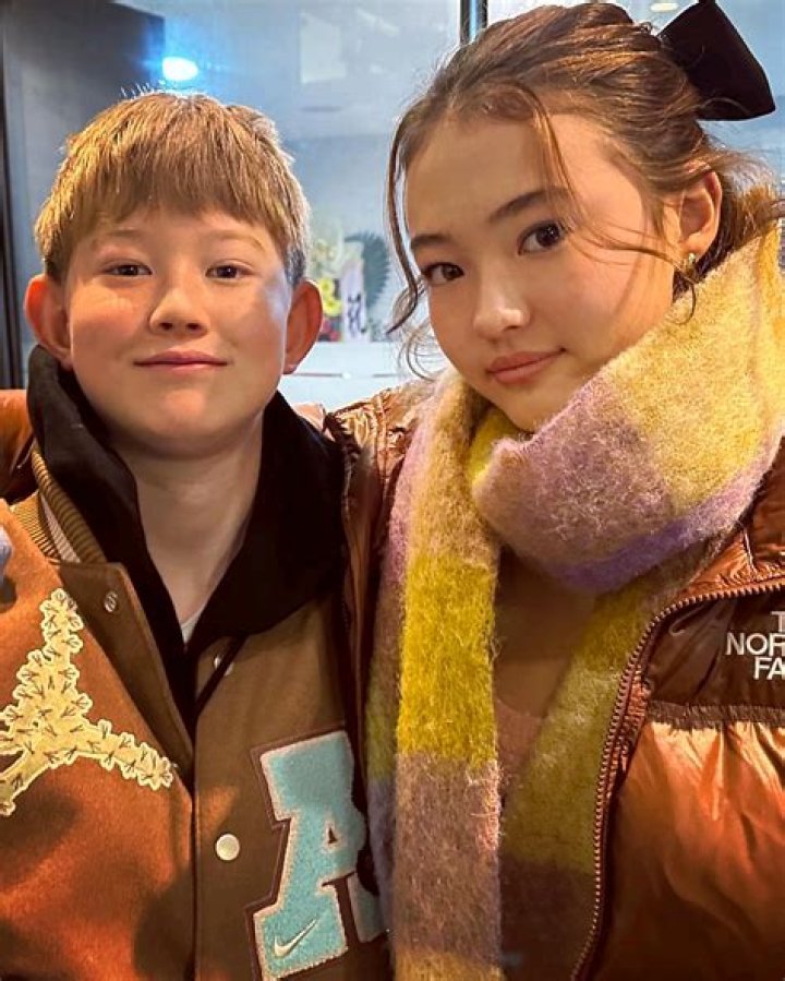 Ella Gross with her brother