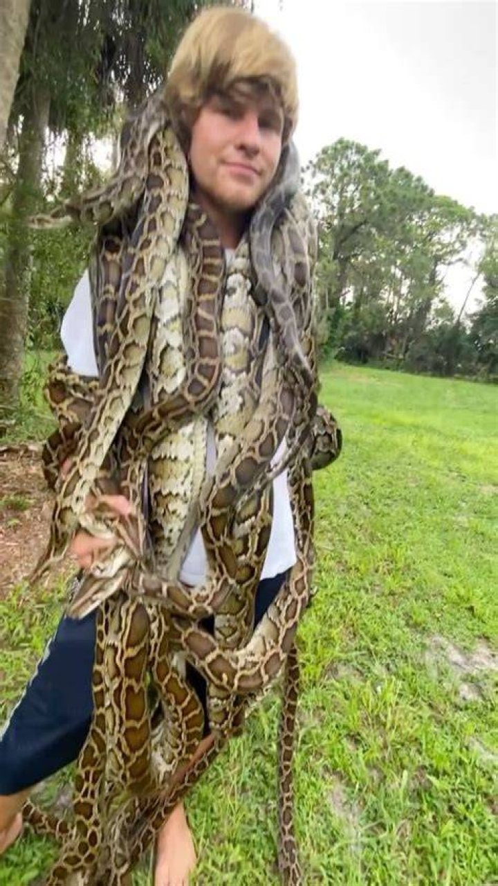 Garrett Galvin with snake