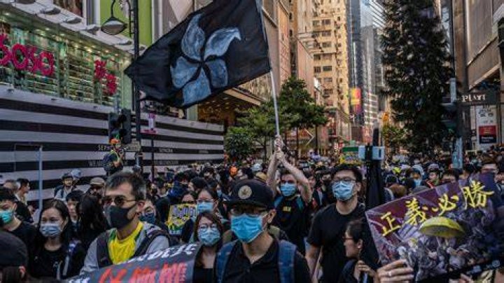 Hong Kong Protests Police Sign