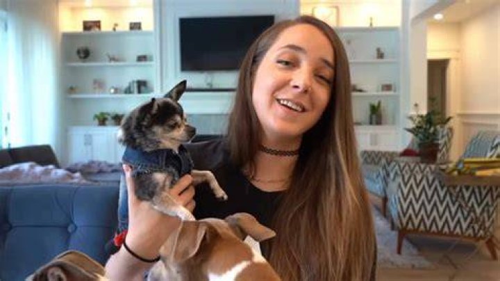 Jenna Marbles and her pet dog