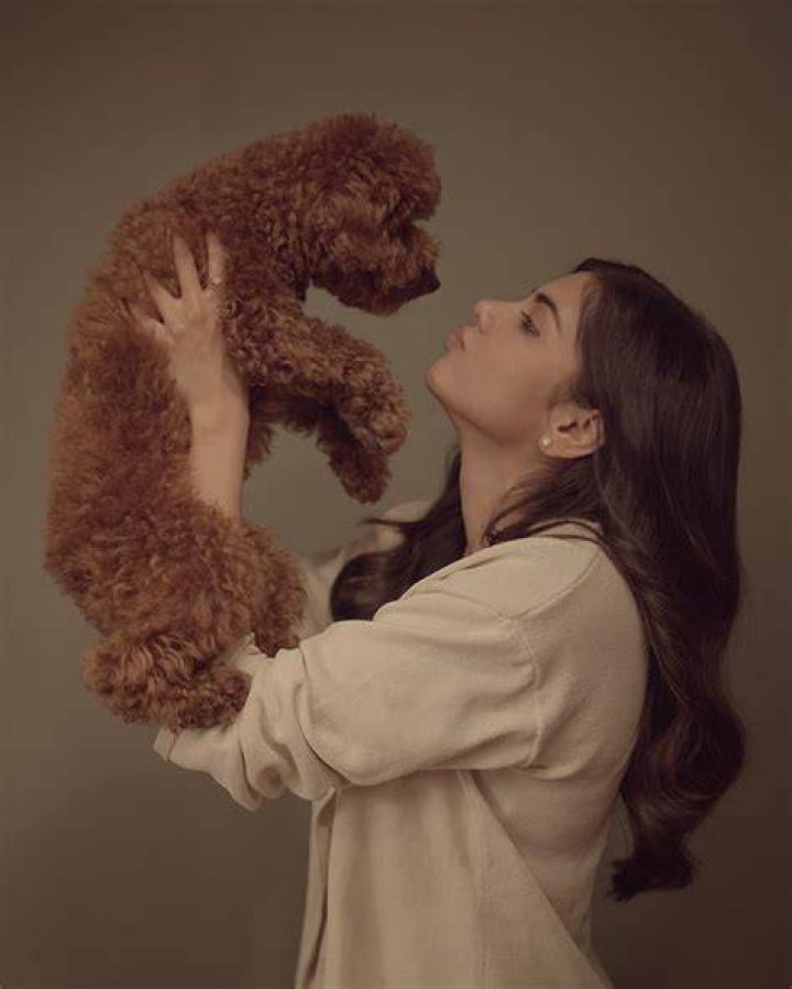 Kalyani Priyadarshan and her pet dog