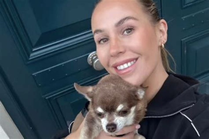 Kate Elisabeth with her pet dog