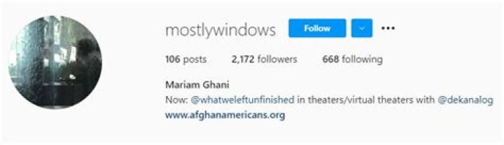 Mariam Ghani IG profile