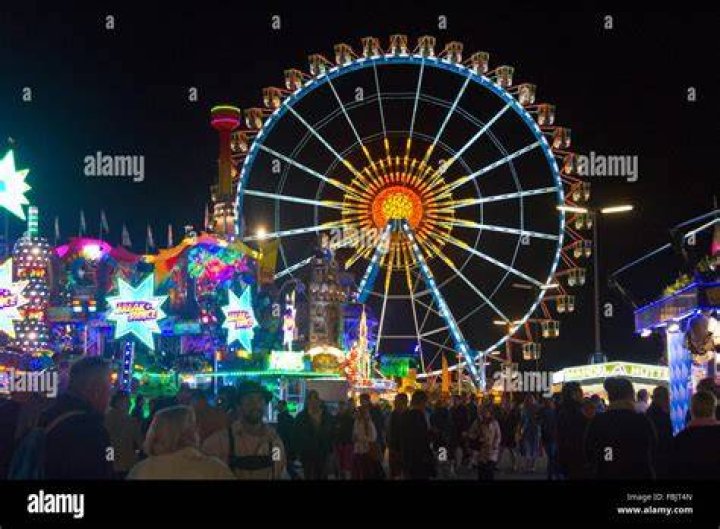 Oktoberfest Carnival at Night