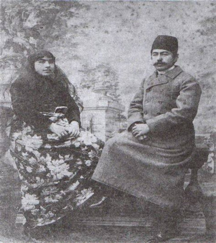 Princess Qajar with her husband and her kid