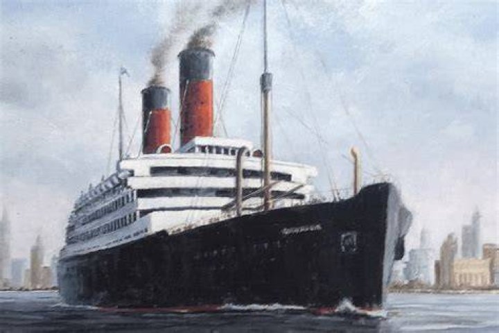 Rms Carmania Leaving New York