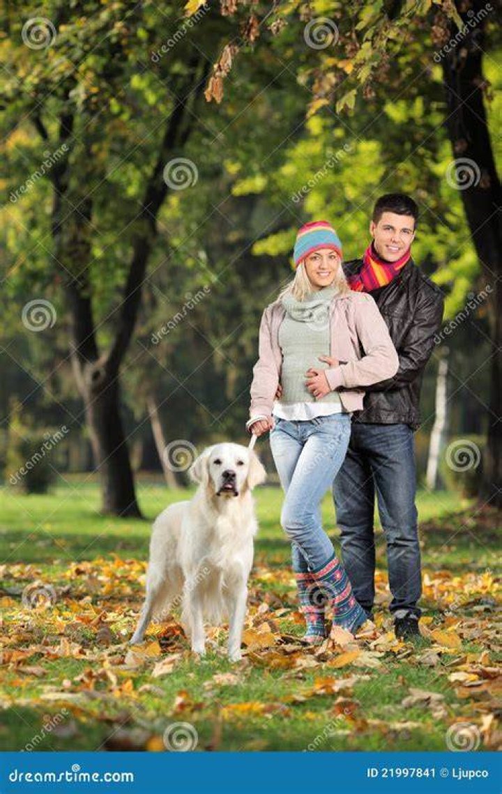 The couple with their dog Melina