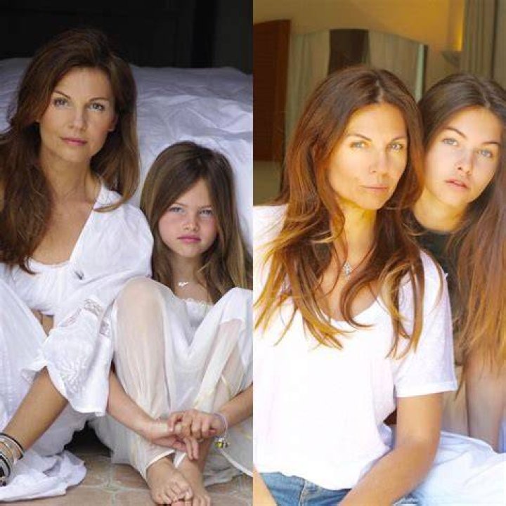 Thylane Blondeau with her mother