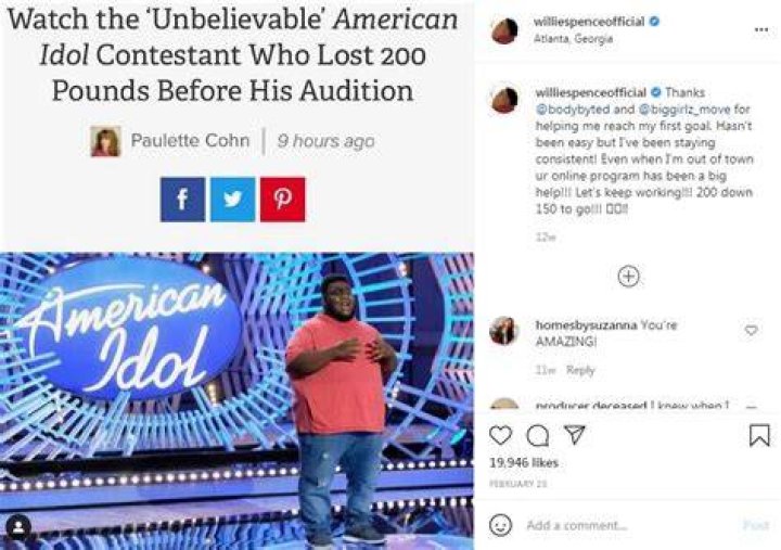 Willie Spence losses weight from 600 lbs to 400 lbs